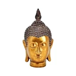 Buddha hlava polyresinová hnědo-zlatá 24cm