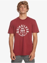 Bordowa koszulka męska Quiksilver Circled Script Przód - Męska