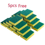 5PCS Dishwashing Sponge Kitchen Emery Magic Clean Rub Pot Rust Focal Stains Sponge Removing Kit Cleaning Brush Sponges