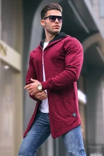 Madmext Claret Red Ripped Detailed Cardigan 4093