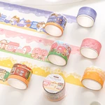 Beautiful town washi tape INS scene hand account DIY material decorative stickers and scrapbooking school supplies