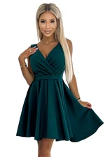 Dress with a longer back, neckline and belt Numoco