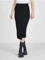 Černá dámská žebrovaná zavinovací midi sukně Guess - Dámské