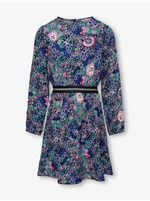 Dark blue girly floral dress ONLY Gitta - Girls