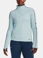 Light blue women's sports T-shirt with stand-up collar Under Armour UA Train CW 1/2 Zip