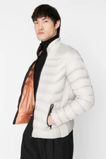 Trendyol Stone Men's Regular Fit Standing Collar Puffy Windproof Coat.