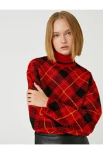 Koton Diamond Patterned Turtleneck Sweater