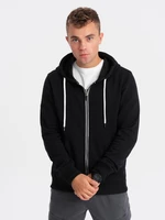 Ombre BASIC men's zip-up hoodie - black