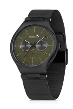 Polo Air Men's Wristwatch Mesh Strap Black-green Color