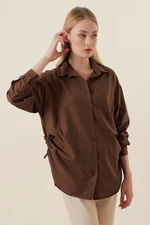 Bigdart 20132 Ruffles Oversized Shirt - Brown