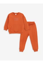 LC Waikiki Crew Neck Long Sleeved Baby Boy Sweatshirt and Trousers 2-piece Set