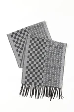 AC&Co / Altınyıldız Classics Men's Grey-anthracite Patterned Scarf