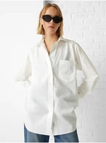 Bílá dámská oversize košile s výšivkou Tommy Hilfiger - Dámské