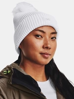 Under Armour Beanie UA Halftime Ribbed Pom-WHT - Women