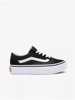 White and Black Boys Suede Shoes VANS Old Skool Platfor - unisex