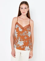 Brown floral top CAMAIEU - Women