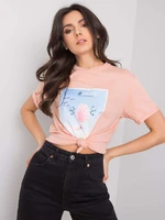 T-shirt with salmon and print