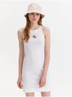 White Women Dress Urban Logo Calvin Klein Jeans - Women