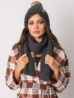 RUE PARIS Graphite winter set, hat and scarf