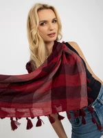 Lady's red scarf with fringe