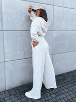 Women's set of wide trousers and sweatshirt MINALIA beige Dstreet
