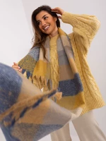 Camel gray scarf with fringe