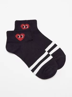 Socks with red heart black