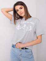 Grey T-shirt with print Piper RUE PARIS