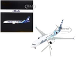 Boeing 737 MAX 9 Commercial Aircraft "Alaska Airlines - Seattle Kraken" White with Blue Tail "Gemini 200" Series 1/200 Diecast Model Airplane by Gemi