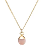 Decadorn Půvabný pozlacený náhrdelník s růžovým opálem
