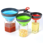 3Pcs/Set With 3 Size Kitchen Funnel Silicone Folding Telescopic Funne Powder Liquid Wide Mouth Jam Funnel Kitchen Utensils