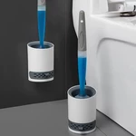Detergent Refillable Toilet Brush Set Wall-Mounted with Holder Silicone TPR Brush for Corner Cleaning Tools Bathroom Accessories