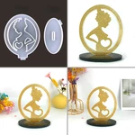 Mother's Day Ornament Epoxy Resin Mold DIY Crystal Pregnant Mother Mother's Day Gift Round Ornament Silicone Mold