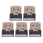 5 Pcs HDMI Male 19 Pins A Type Solder Plug Termination Repair Replace