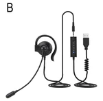 3.5mm Wired Single Side Earphone Wired Business Headset Line Control Stereo In-Ear Earbud With Microphone For Mobile Phone MP3