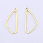 20Pcs Gold Color Hollow Open Geometric Charms Pendants for DIY Earrings Jewelry Making Findings Accessories 36x15mm
