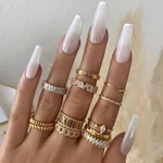 Classic Promise Gold Color Crystal Ring AAA CZ Zirconia Engagement Wedding Band Rings for Women Men Finger Party Jewelry