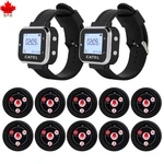 CATEL Russian 10 Button 2 Watch Pager Wireless Calling System Bell Transmitter for Restaurant Waiter Service Bell Buzzer