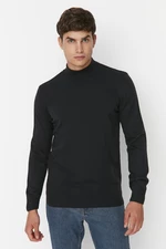 Trendyol Navy Blue Men's Slim Fit Half Turtleneck Basic Knitwear Sweater