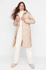 Trendyol Mink Oversize Snap fastener Quilted Coat