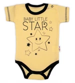 Body krátký rukáv Baby Nellys, Baby Little Star - žluté, vel. 50 (0-1m)