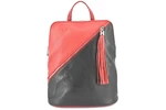 Dámský kožený batoh a kabelka v jednom /Arteddy - černá/červená