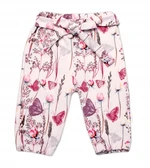 Baby Nellys Tepláčky s ozdobným páskem Motýlci - růžová, vel. 62 (2-3m) Baby Nellys Tepláčky s ozdobným páskem Motýlci - růžová, vel. 62 (2-3m)