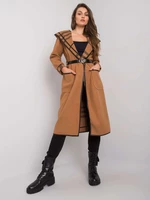 Coat with hood camel Latesha