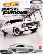 1970 Chevrolet Nova SS Silver Metallic with Black Stripes "Fast &amp; Furious" Series Diecast Model Car by Hot Wheels