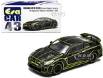 Nissan GT-R (R35) RHD (Right Hand Drive) Smart Night Livery Black with Yellow Stripes "1st Special Edition" 1/64 Diecast Model Car by Era Car