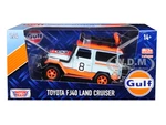 Toyota FJ40 Land Cruiser 8 "Gulf Oil"  White Limited Edition to 2400 pieces Worldwide 1/24 Diecast Model Car by Motormax