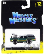 1970 Oldsmobile Vista Cruiser 442 Green Metallic with Gold Stripes 1/64 Diecast Model Car by Muscle Machines