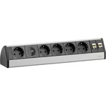 EVOline 93002983 zásuvková lišta s vypínačom  čierna, strieborná DE schuko zástrčka/zásuvky 1 ks