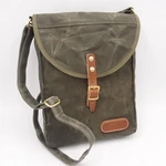 Taška přes rameno JUBÖ Bushcraft WAXED PocketBag - olivová